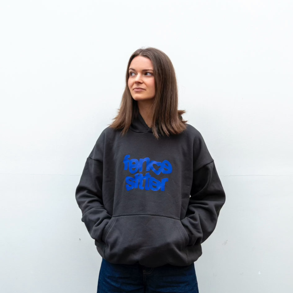 Fencesitter Hoodie - Vintage Black + Electric Blue