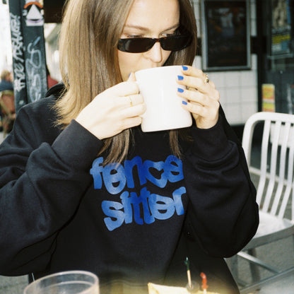 COMING SOON: Fencesitter Hoodie - Black + Electric Blue [Available 5/9]