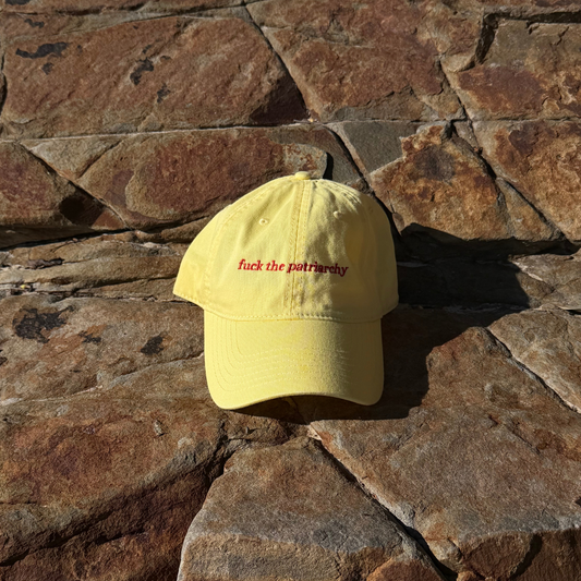 F THE PATRIARCHY CAP / BUTTER YELLOW + RED