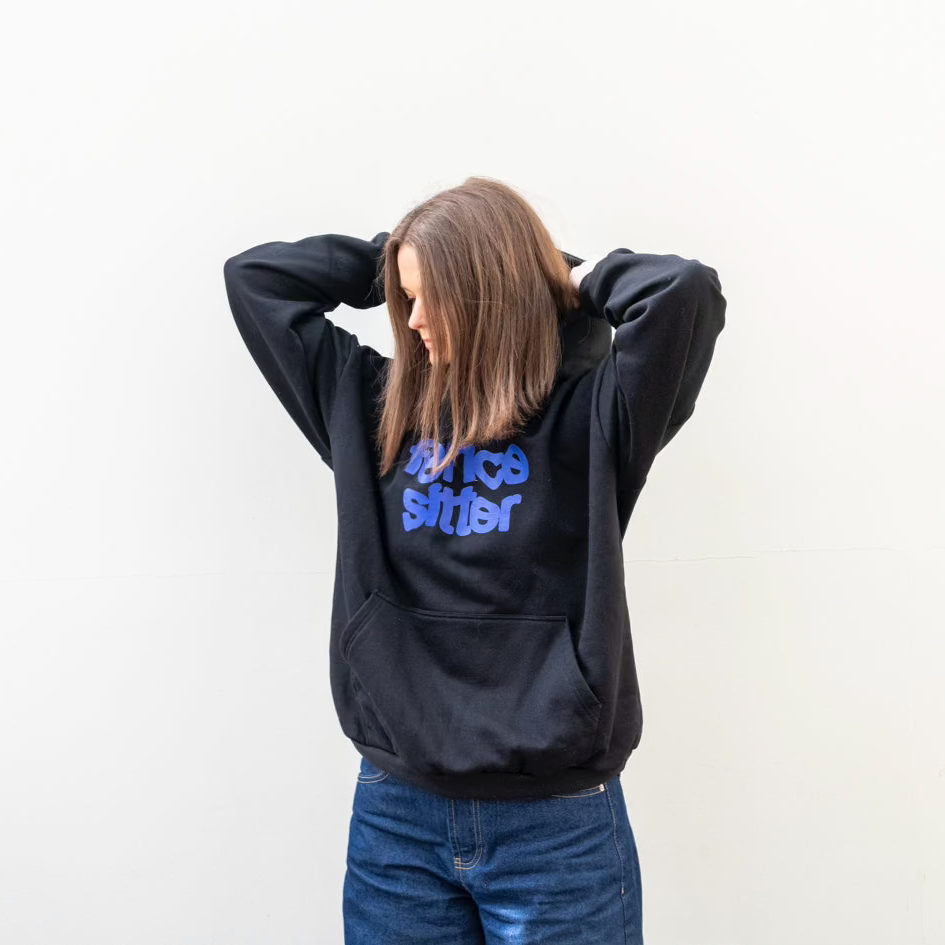 COMING SOON: Fencesitter Hoodie - Black + Electric Blue [Available 5/9]