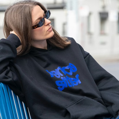 COMING SOON: Fencesitter Hoodie - Black + Electric Blue [Available 5/9]