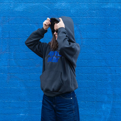 Fencesitter Hoodie - Vintage Black + Electric Blue