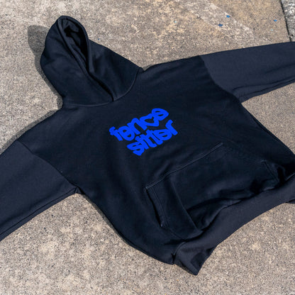 COMING SOON: Fencesitter Hoodie - Black + Electric Blue [Available 5/9]