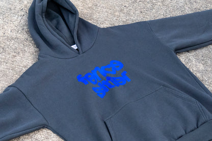 Fencesitter Hoodie - Pure Black + Electric Blue [Limited Sizing]
