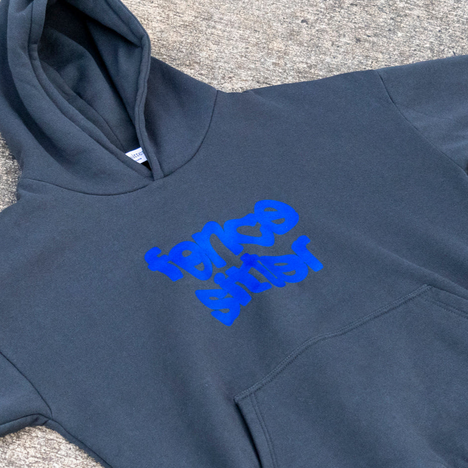 Fencesitter Hoodie - Vintage Black + Electric Blue